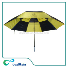 double canopy promotion air vent black yellow golf umbrella